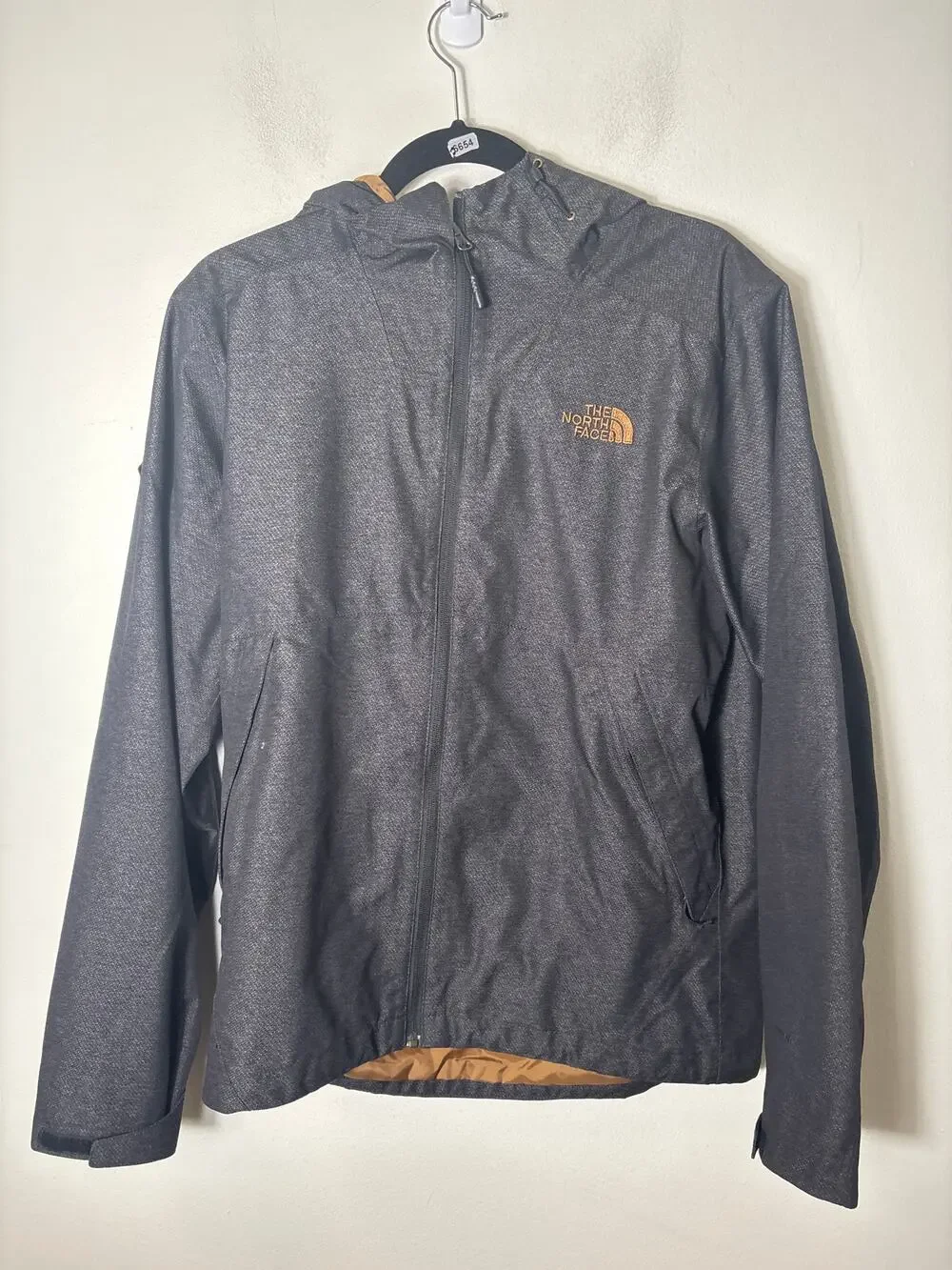 Mens The North Face Charcoal Gray Hooded Lightweight Jacket Sz S